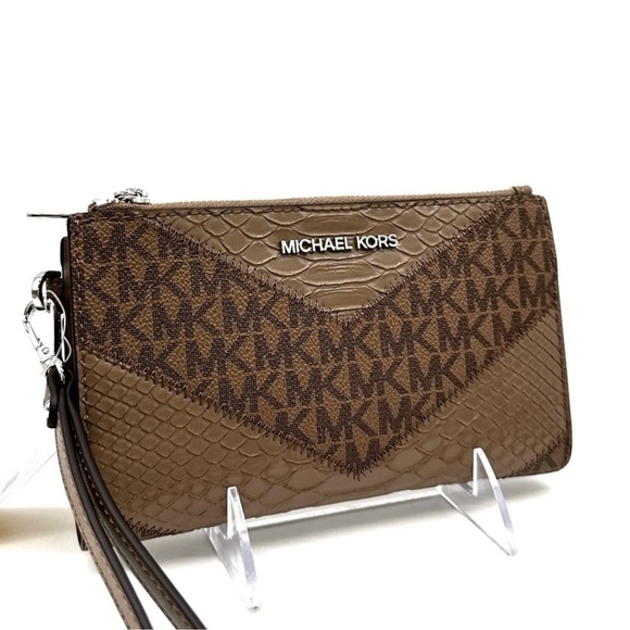 Michael Kors Large Double Zip Wallet Wristlet Dusk Multi - Picture 4 of 10